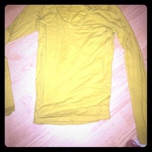 Long sleeve yellow shirt v neck